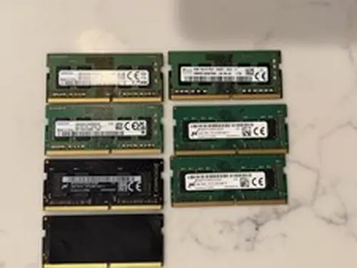 LOT of 7 - 4GB DDR4 RAM Sodimm Laptop Memory - Mixed Brands
