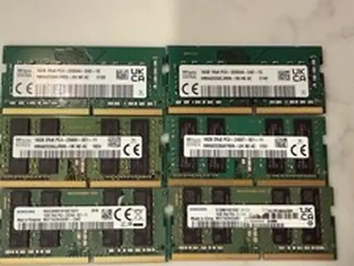 LOT OF 6- 16GB DDR4 PC4 Laptop Memory / RAM - Samsung/SK Hynix - Mixed Speeds