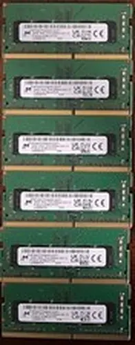 Micron 96GB Bulk Lot 6x 16GB DDR4 3200MHz PC4-3200AA Laptop RAM MTA8ATF2G64HZ