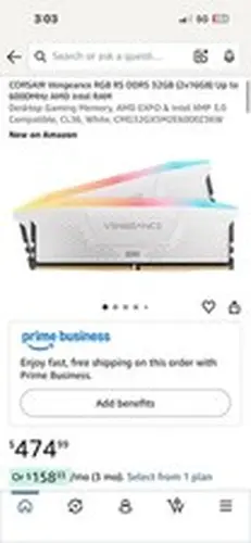 Corsair RGB RS (2x16 DDR5 32GB) 6000MHZ WHITE