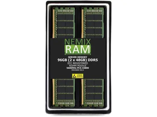 NEMIX RAM 96GB (2X48GB) DDR5 5600MHz PC5-44800 1Rx4 1.1V CL46 288-PIN ECC RDIMM Registered Server Memory Kit Compatible with Lenovo ThinkSystem...