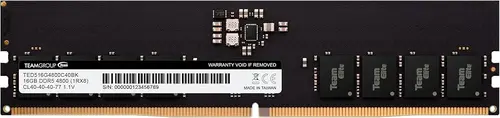 TeamGroup TEAMGROUP Elite DDR5 16GB 4800MHz (PC5-38400) CL40 Non-ECC Unbuffered 1.1V UDIMM 288 Pin PC Computer Desktop Memory Module Ram Upgrade - TED516G4800C4001