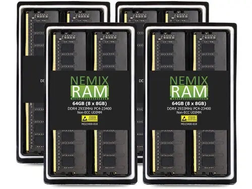 NEMIX RAM 64GB (8X8GB) DDR4 2933MHZ PC4-23400 1Rx8 1.2V 288-PIN Non-ECC UDIMM Unbuffered Desktop Memory KIT