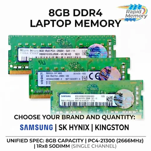 8GB DDR4-2666 PC4-21300 Laptop RAM SODIMM 1Rx8 | Samsung SK Hynix Kingston