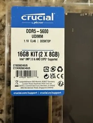 Crucial RAM 16GB Kit (2x8GB) DDR5 5600MHz UDIMM Desktop Memory