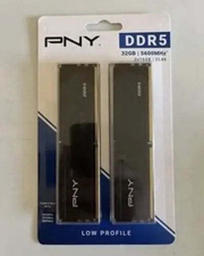PNY DDR5 DIMM 32GB (2x16GB) 5600MHz Low Profile PC5-44800 Desktop Memory Kit