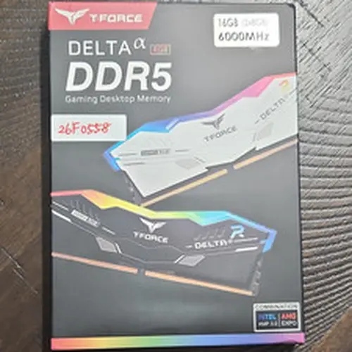 White T-FORCE DELTA α RGB DDR5 DRAM 16GB (2x8GB) 6000MHz CL38 288-Pin
