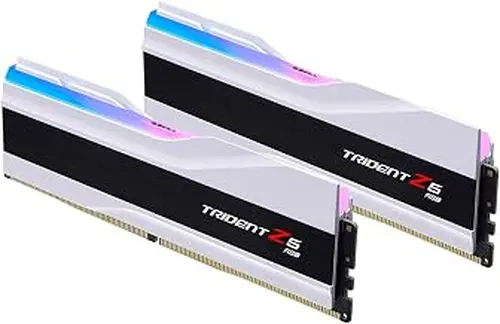 G.SKILL Trident Z5 RGB Series DDR5 RAM (Intel XMP 3.0) 32GB (2x16GB) 7200MT/s CL34-45-45-115 1.40V Desktop Computer Memory U-DIMM - Matte White (F5-7200J3445G16GX2-TZ5RW)