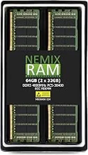 NEMIX RAM 64GB (2X32GB) DDR5 4800MHZ PC5-38400 2Rx8 1.1V CL40 288-PIN ECC RDIMM Registered Server Memory KIT Compatible with Dell PowerEdge R760xs Rack Server