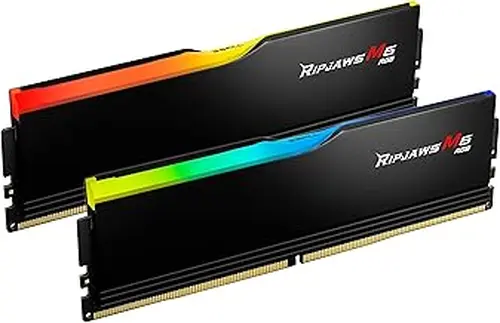 G.Skill G.SKILL Ripjaws M5 RGB Series DDR5 RAM (Intel XMP 3.0) 96GB (2x48GB) 5200MT/s CL40-40-40-83 1.10V Desktop Computer Memory U-DIMM - Matte Black (F5-5200J4040A48GX2-RM5RK)
