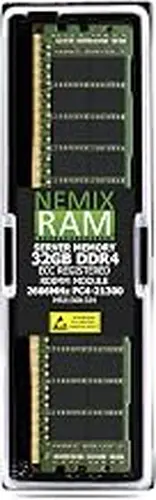 NEMIX RAM 32GB (1X32GB) DDR4 2666MHz PC4-21300 2Rx4 1.2V CL19 288-PIN ECC RDIMM Registered Server Memory
