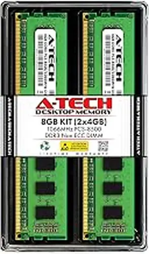 A-Tech 8GB (2 x 4GB) DDR3 1066MHz PC3-8500 Desktop RAM Kit | Non-ECC Unbuffered DIMM 1.5V 240-Pin Memory Upgrade Modules