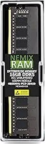 NEMIX RAM 16GB 1X16GB DDR5 4800MHZ PC5-38400 1Rx8 1.1V CL40 288-PIN ECC Unbuffered UDIMM NEMIX RAM Memory Compatible with Lenovo ThinkSystem 4X77A88511 for Intel Processor Based Servers
