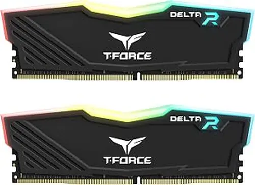 TEAMGROUP T-Force Delta RGB DDR4 32GB (2x16GB) 3200MHz (PC4-25600) CL16 Desktop Memory Module Ram TF3D432G3200HC16FDC01 - Black