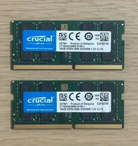 32GB(2x 16GB DDR4 2666MHz Crucial PC4-2666V CT16G4S266M.M16FJ SO-DIMM RAM Memory