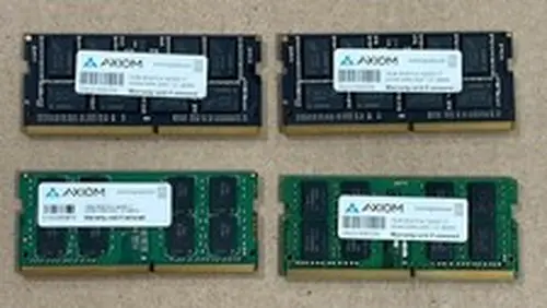 LOT OF 4 AXIOM 16GB 2Rx8 PC4-19200S-17 2Gx64 DDR4-2400 1.2V 260PIN MEMORY RAM.