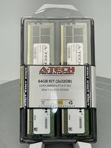 A-Tech 64GB 2x 32GB 2Rx4 PC4-21300R DDR4 2666MHz ECC REG RDIMM Server Memory RAM