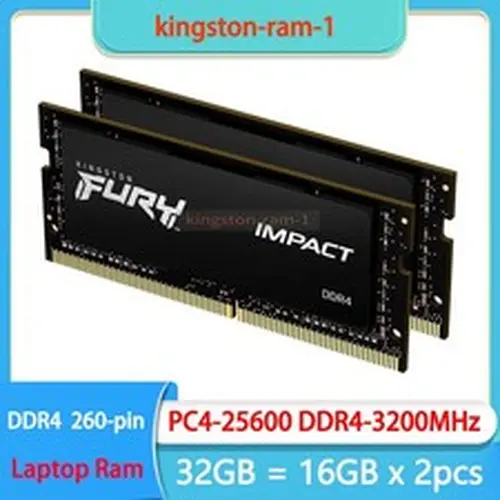Fury Impact 32GB 260-Pin Ram DDR4 SO-DIMM 3200MHz PC4-25600 Laptop Memory 16GBx2