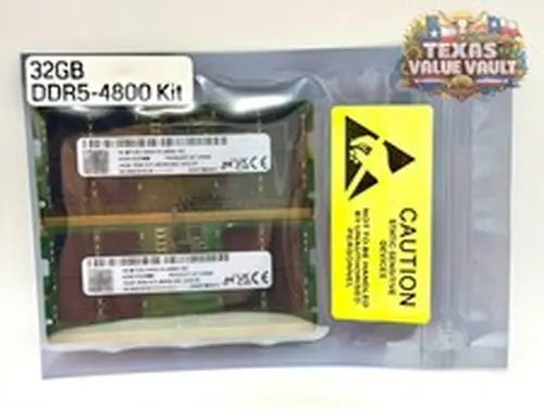 Micron 32GB (2x16GB) 1Rx8 (PC5-38400) DDR5-4800MHz SODIMM RAM Laptop Memory
