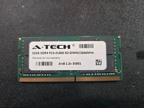 32GB (1x32GB) DDR4 SODIMM Memory 2666 3200