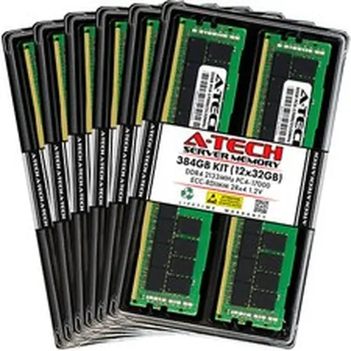 A-Tech 384GB 12x 32GB 2Rx4 PC4-17000R DDR4 2133 ECC REG RDIMM Server Memory RAM