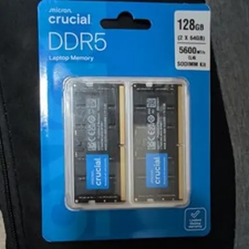 Crucial 128GB (2x64GB) DDR5 5600MHz CL46 SODIMM Laptop Memory Module Kit