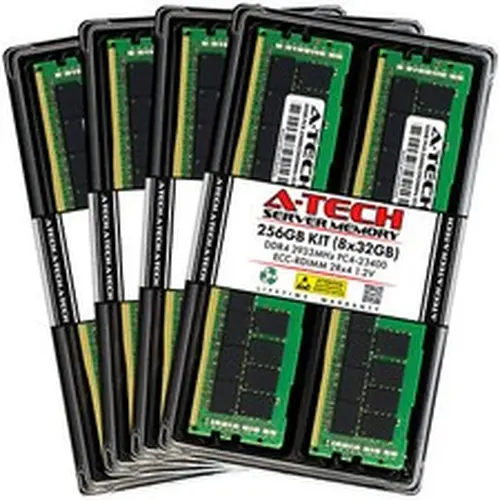 A-Tech 256GB 8x 32GB 2Rx4 PC4-23400R RDIMM DDR4 2933 ECC REG Server Memory RAM