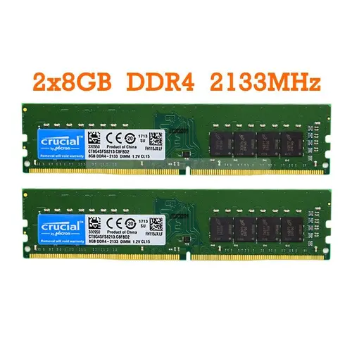 Crucial 8GB 16GB 32GB DDR4 2133 2400 2666 3200 MHz DIMM 288-Pin Memory Desktop