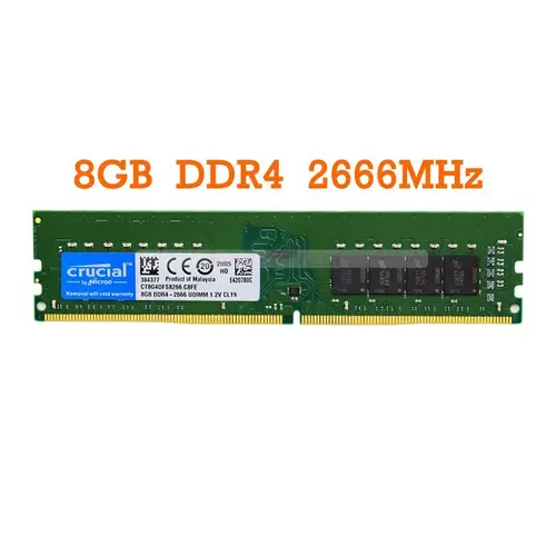 Crucial 8GB 16GB 32GB DDR4 2133 2400 2666 3200 MHz DIMM 288-Pin Memory Desktop