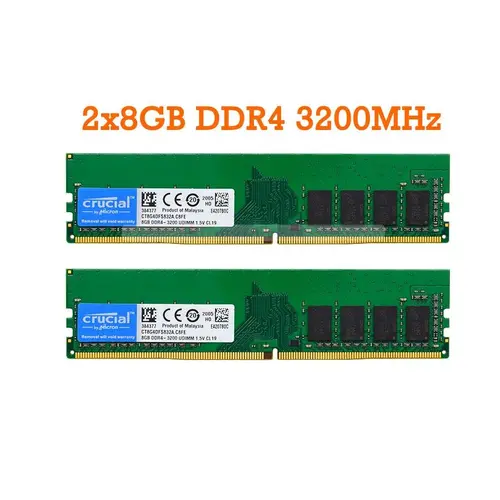 Crucial 8GB 16GB 32GB DDR4 2133 2400 2666 3200 MHz DIMM 288-Pin Memory Desktop
