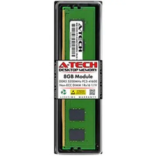 A-Tech 8GB PC5-41600 DDR5 5200 MHz Non-ECC DIMM 288-Pin Desktop Memory RAM 1x