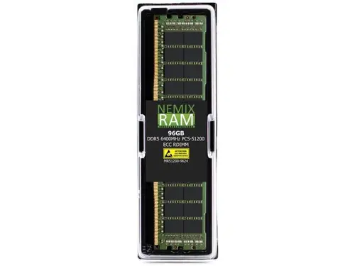 96GB DDR5 6400MHz PC5-51200 2Rx4 1.1V CL52 288-PIN ECC Registered RDIMM NEMIX RAM Server Memory Compatible with Supermicro H13DSG-OM Motherboard