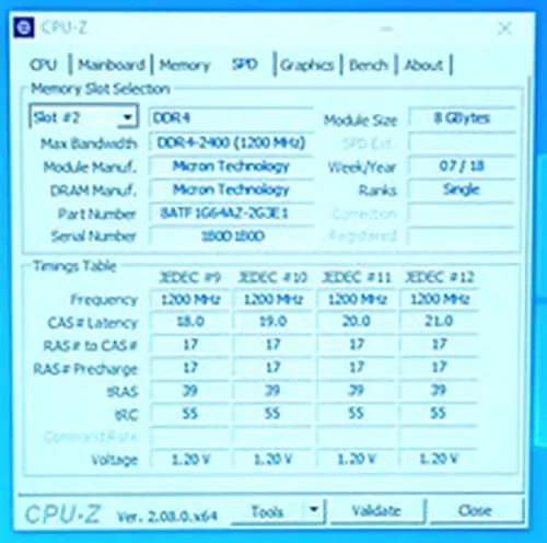 MTA8ATF1G64AZ-2G3E1 - 8GB DDR4 PC4-2400T 19200MHz 288-Pin Desktop Memory RAM