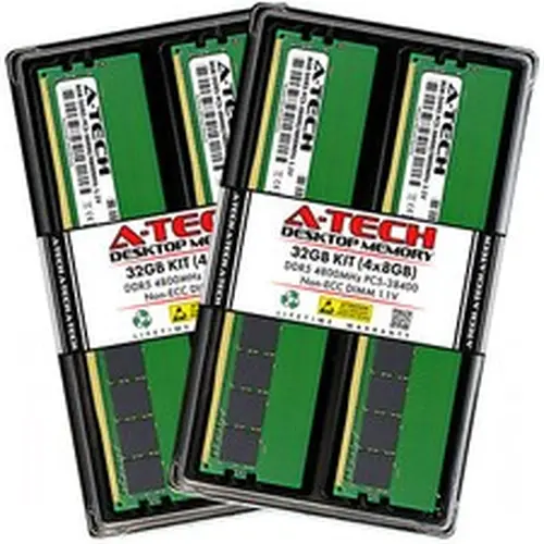 A-Tech 32GB Kit (4x 8GB) DDR5 4800 MHz Desktop PC5-38400 DIMM 288-Pin Memory RAM