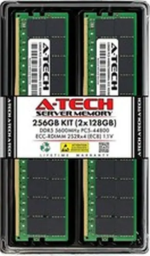 A-Tech 256GB 2x 128GB 2S2Rx4 PC5-44800R RDIMM DDR5 ECC REG EC8 Server Memory RAM