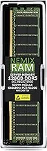 Samsung NEMIX RAM 128GB (1X128GB) DDR5 6400MHz PC5-51200 CL52 2Rx4 1.1V 288-PIN ECC RDIMM Registered Server Memory Compatible with Samsung M321RAJA0MB2-CCP