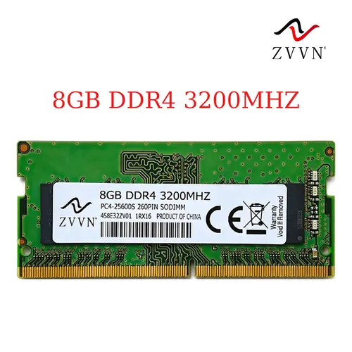 For ZVVN 8GB DDR4 3200 MHz PC4-25600 SODIMM 260-Pin 1Rx16 Laptop Memory RAM
