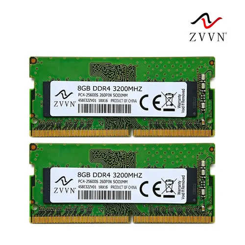 For ZVVN 8GB DDR4 3200 MHz PC4-25600 SODIMM 260-Pin 1Rx16 Laptop Memory RAM