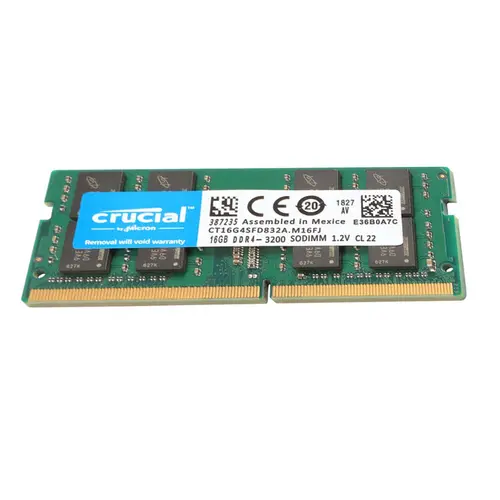 CRUCIAL DDR4 16GB 3200 PC4-25600 Laptop SODIMM Non-ECC 260-Pin Memory RAM