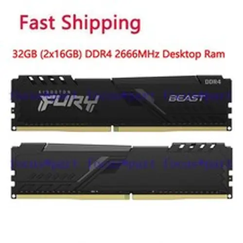 32GB 2x16GB DDR4-2666MHz PC4-21300 288-pin Desktop DIMM Memory Ram For Gaming