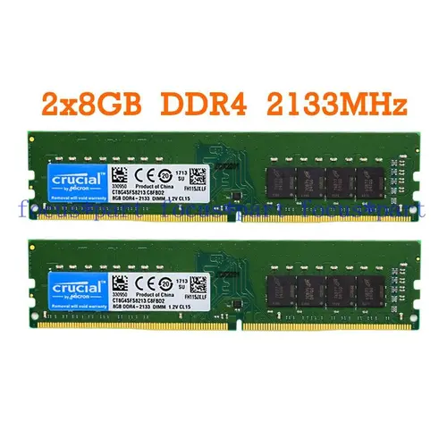 Crucial 8 GB DDR4 2133 2400 2666 3200 MHz DIMM 2Rx8 Desktop Memory 288-Pin x1/x2 8GB