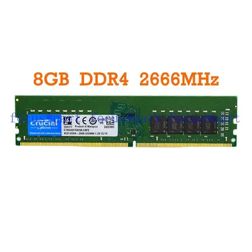 Crucial 8 GB DDR4 2133 2400 2666 3200 MHz DIMM 2Rx8 Desktop Memory 288-Pin x1/x2 8GB