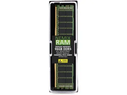 96GB DDR5 5600MHz PC5-44800 2Rx4 1.1V CL46 288-PIN ECC Registered RDIMM NEMIX RAM Server Memory Compatible with GIGABYTE MZ73-LM0 Motherboard -...