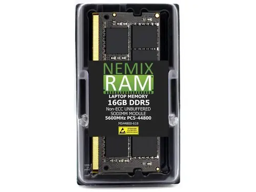 16GB DDR5 5600MHz PC5-44800 1Rx8 1.1V CL46 262-PIN Non-ECC Unbuffered SODIMM NEMIX RAM Laptop Memory Compatible with ASUS Pro H810T-CSM Motherboard...