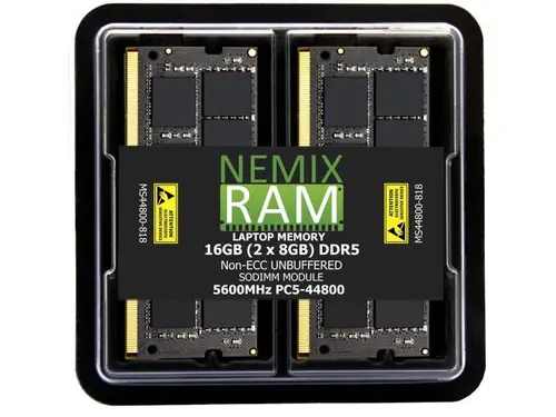 16GB 2X8GB DDR5 5600MHz PC5-44800 1Rx8 1.1V CL46 262-PIN Non-ECC Unbuffered SODIMM NEMIX RAM Laptop Memory KIT Compatible with ASUS Pro H810T-CSM...