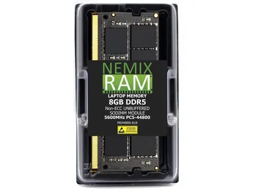 8GB DDR5 5600MHz PC5-44800 1Rx8 1.1V CL46 262-PIN Non-ECC Unbuffered SODIMM NEMIX RAM Laptop Memory Compatible with ASUS Pro H810T-CSM Motherboard...