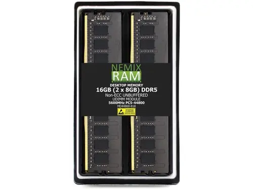 16GB 2X8GB DDR5 5600MHz PC5-44800 1Rx8 1.1V CL46 288-PIN Non-ECC Unbuffered UDIMM NEMIX RAM Desktop PC Memory KIT Compatible with MSI MPG X870E...