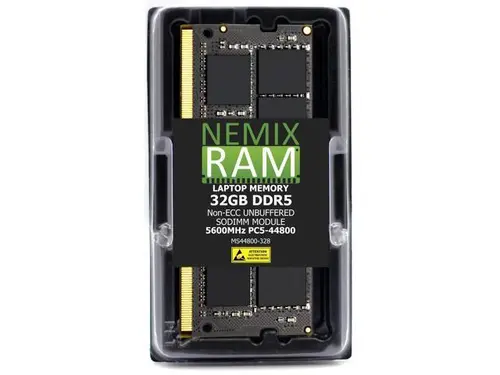 32GB DDR5 5600MHz PC5-44800 2Rx8 1.1V CL46 262-PIN Non-ECC Unbuffered SODIMM NEMIX RAM Laptop Memory Compatible with ASUS Pro Q870I-C-CSM...
