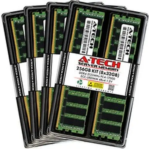 A-Tech 256GB 8x 32GB 4Rx4 PC4-17000L DDR4 2133 MHz ECC LRDIMM Server Memory RAM
