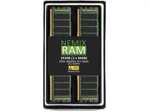 192GB 2X96GB DDR5 4800MHz PC5-38400 2Rx4 1.1V CL40 288-PIN ECC Registered RDIMM NEMIX RAM Server Memory KIT Compatible with Supermicro H13SSL-N...